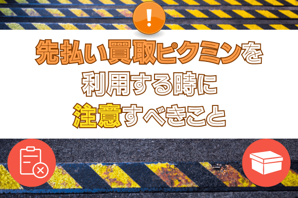 先払い買取ピクミンを利用する時に注意すべきこと