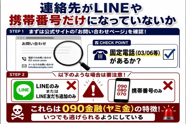 連絡先がLINEや携帯番号だけになっていないか
