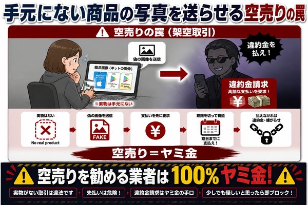 手元にない商品の写真を送らせる空売りの罠